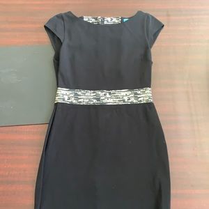 Alice + Olivia black dress with white detailing